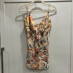 Floral Tie-Front Cami Top in Cream